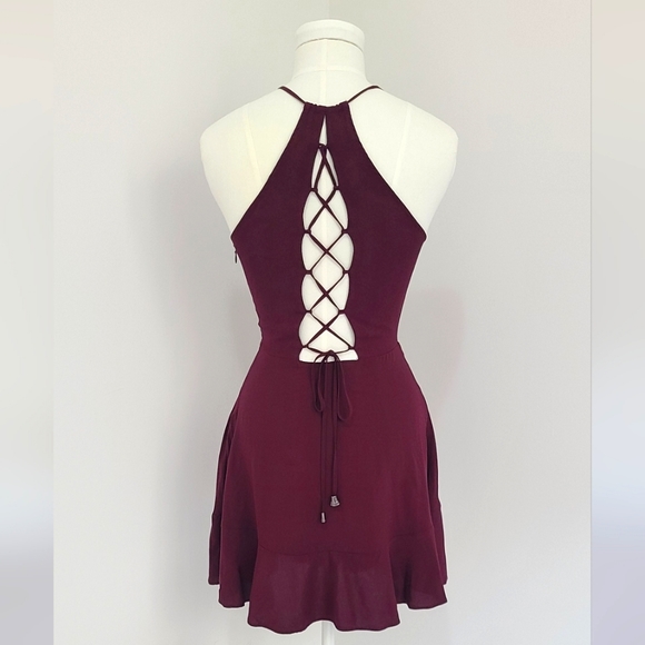 Forever 21 Ruffle Mini Dress with Lace Back - Women's Small - Picture 3 of 5